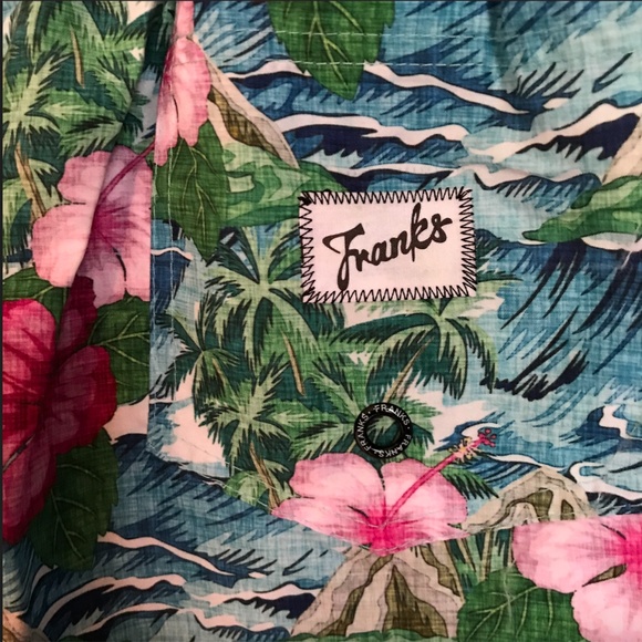 Franks Australia Mens Mid-Length Oahu Swim Trunks Floral Tropical designer M - Picture 4 of 11
